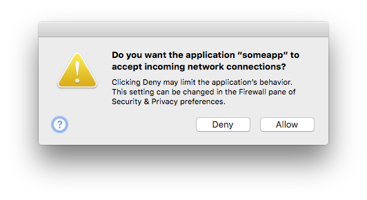 OS X Firewall Warning